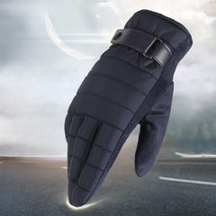 Men's Winter Cycling Gloves Full Finger Plus Velvet Thick Warm Touch Screen