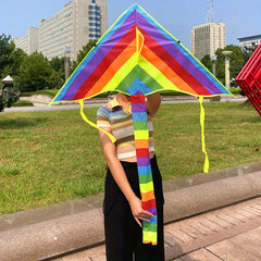 Triangle Long Tail Rainbow Kite Outdoor Kite Adult Flying Toy Kite