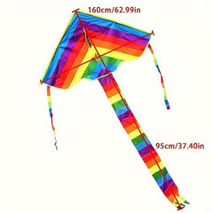 Triangle Long Tail Rainbow Kite Outdoor Kite Adult Flying Toy Kite