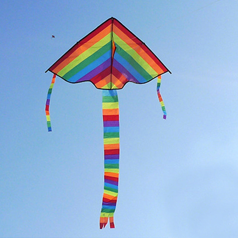 Triangle Long Tail Rainbow Kite Outdoor Flying Toy