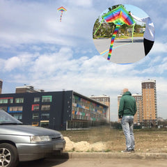 Triangle Long Tail Rainbow Kite Outdoor Flying Toy