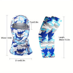 Camouflage Balaclava & Arm Sleeves Set for Outdoor Sports