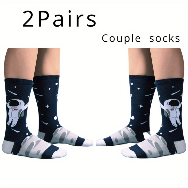 Men's Space Astronaut Couple Crew Socks