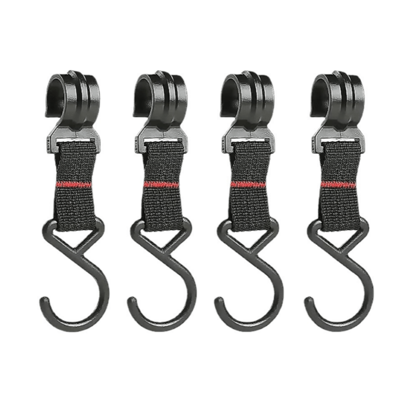 5pcs Outdoor Camping Shelving Hooks Plastic Steel Buckles Woven Straps Hooks