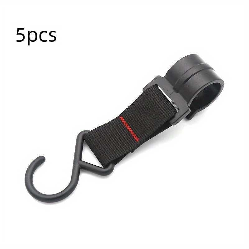 5pcs Outdoor Camping Shelving Hooks Plastic Steel Buckles Woven Straps Hooks