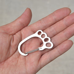 Stainless Steel Footprint Key Ring Quick Hanging Keychain Buckle