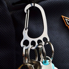 Stainless Steel Footprint Key Ring Quick Hanging Keychain Buckle