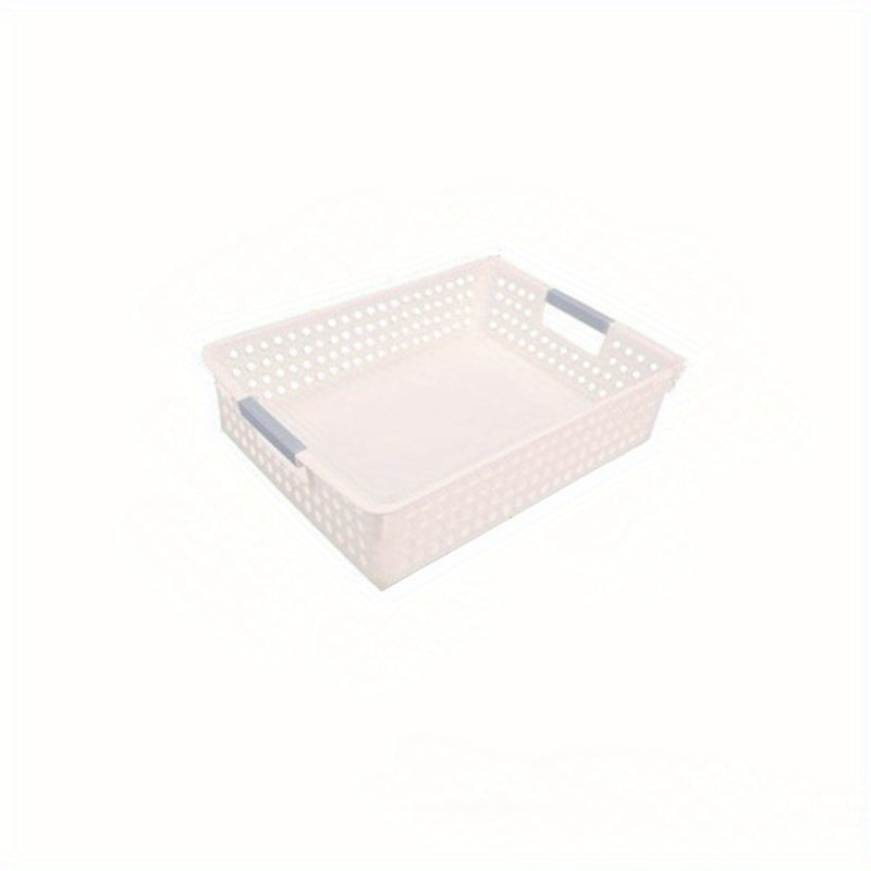 Plastic Storage Basket Rectangular with Handle Desktop Sundries Storage Bedroom