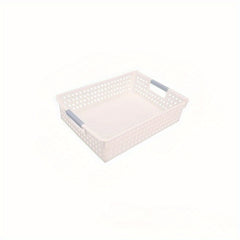 Plastic Storage Basket Rectangular with Handle Desktop Sundries Storage Bedroom