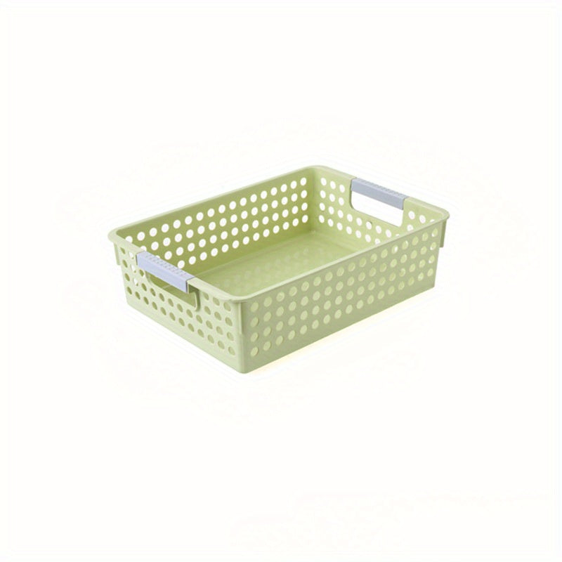 Plastic Storage Basket Rectangular with Handle Desktop Sundries Storage Bedroom