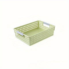 Plastic Storage Basket Rectangular with Handle Desktop Sundries Storage Bedroom