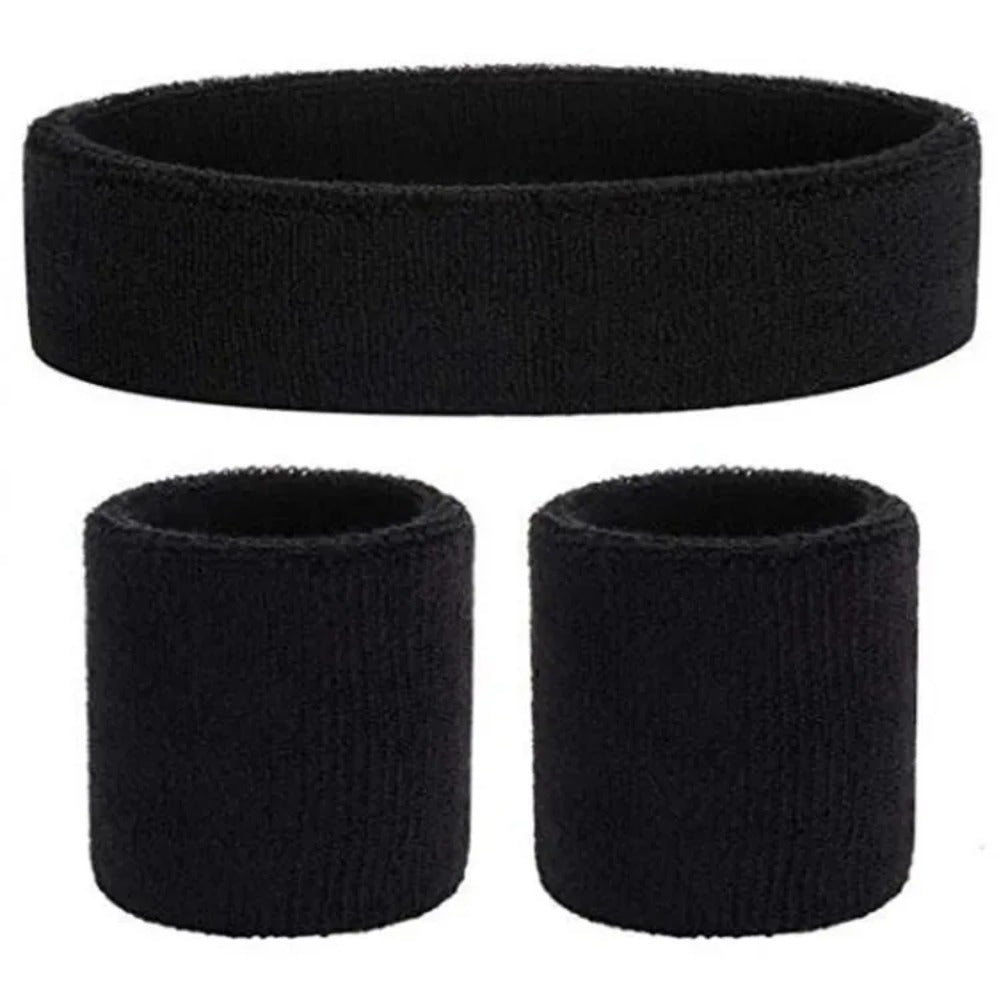 3pcs Sports Wristband & Headband Set for Yoga Gym