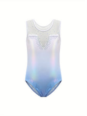 Girls Splicing Sleeveless Ballet Leotard Romper