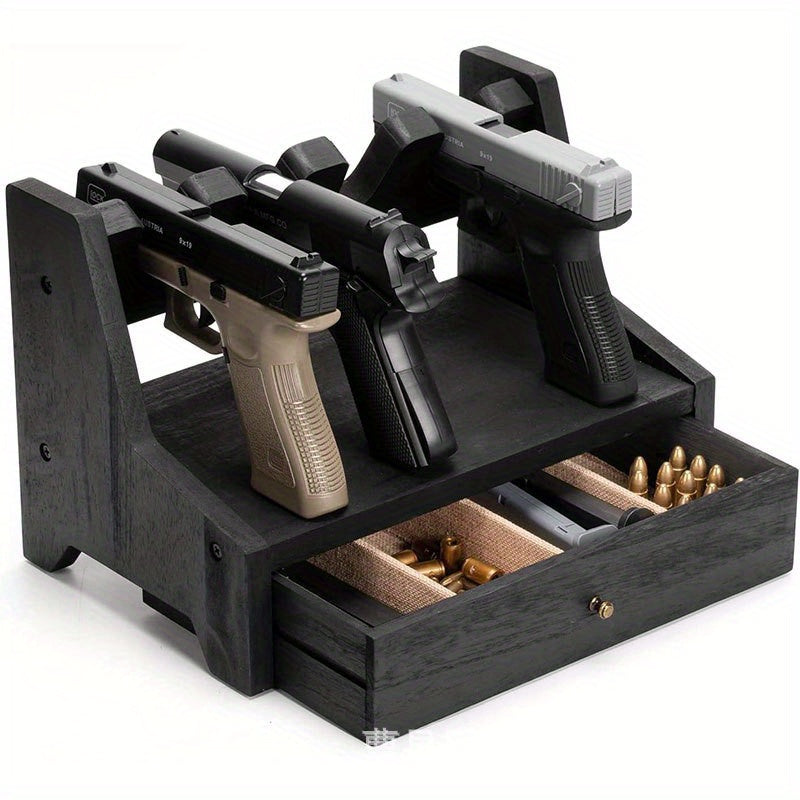 Solid Wood Rack with Drawer Heavy Duty Holder Organizer