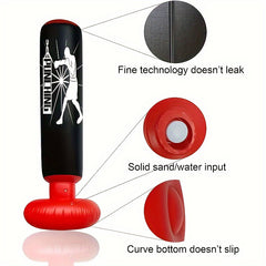 Inflatable Punching Bag Boxing Training Taekwondo 63in Stand Gloves Excluded