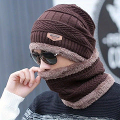 Warm Knit Beanie & Scarf Set - Velvet Ear Protection Hat