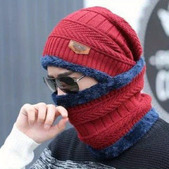 Warm Knit Beanie & Scarf Set - Velvet Ear Protection Hat