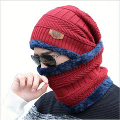 Warm Knit Beanie & Scarf Set - Velvet Ear Protection Hat