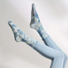 Solid Non-slip Yoga Socks for Fitness Indoor Sports