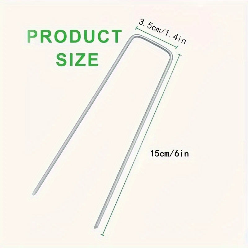 10pcs U shaped Ground Nails for Outdoor Lawn Greenhouse Shed