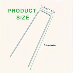 10pcs U shaped Ground Nails for Outdoor Lawn Greenhouse Shed