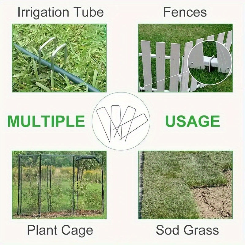10pcs U shaped Ground Nails for Outdoor Lawn Greenhouse Shed