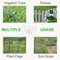 10pcs U shaped Ground Nails for Outdoor Lawn Greenhouse Shed