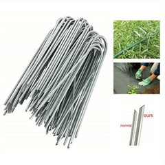 10pcs U shaped Ground Nails for Outdoor Lawn Greenhouse Shed