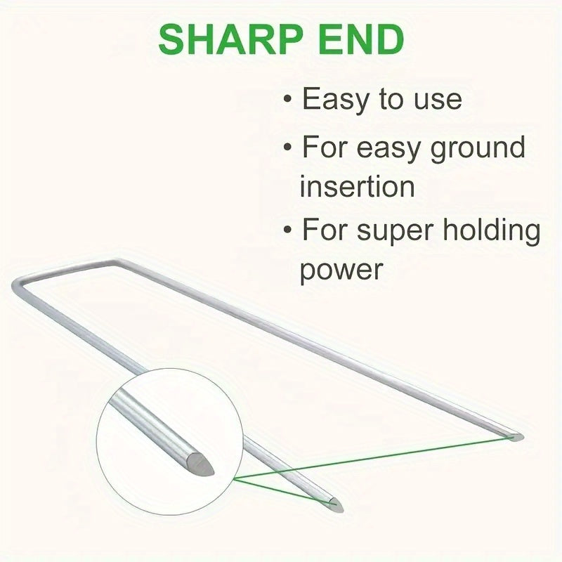 10pcs U shaped Ground Nails for Outdoor Lawn Greenhouse Shed