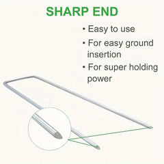 10pcs U shaped Ground Nails for Outdoor Lawn Greenhouse Shed