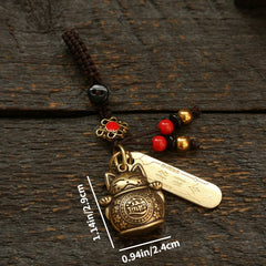 Fortune Cat Keychain Fengshui Coins Lucky Keyring Pendant