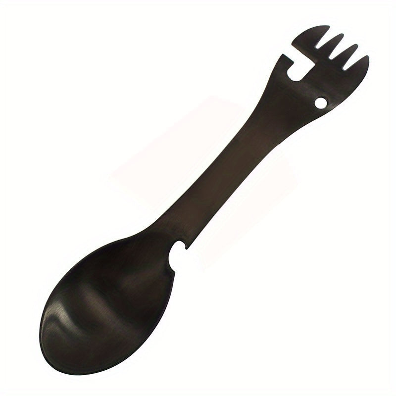 5 In 1 Stainless Steel Spoon Picnic Camping Tableware Bottle Opener