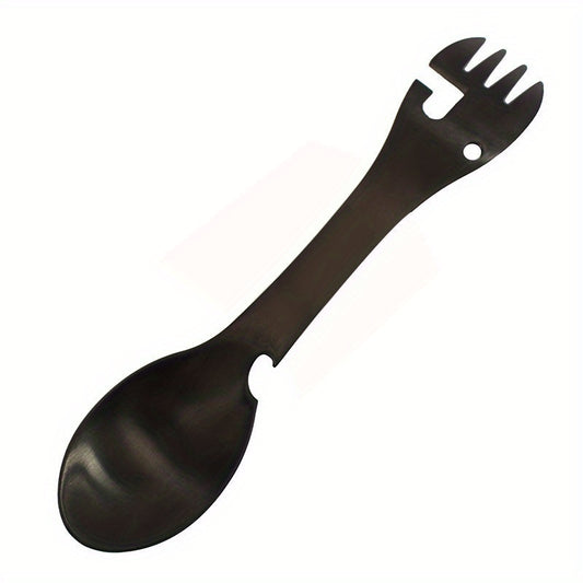 5 In 1 Stainless Steel Spoon Picnic Camping Tableware Bottle Opener