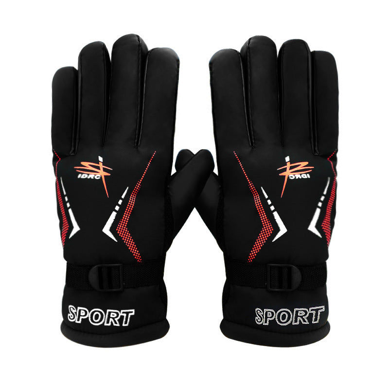 Winter Gloves Warm Thick Printing Skin Feeling Cloth Finger Gloves