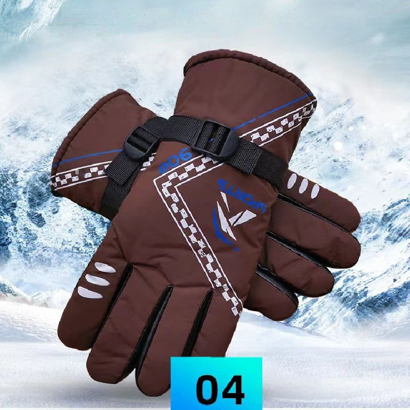 Winter Gloves Warm Thick Printing Skin Feeling Cloth Finger Gloves