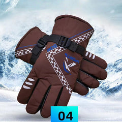 Winter Gloves Warm Thick Printing Skin Feeling Cloth Finger Gloves