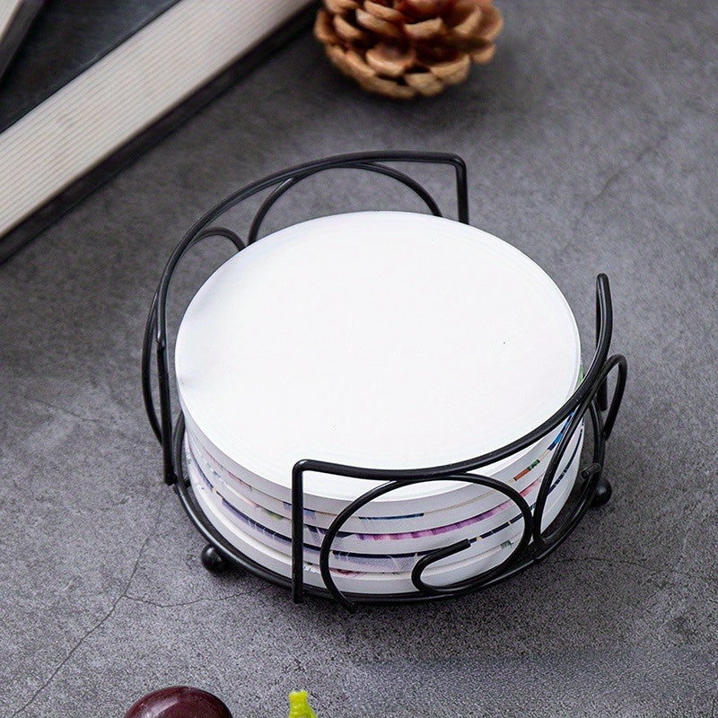 Metal Coaster Holder Iron Frame Tray Fits Round and Square Coasters