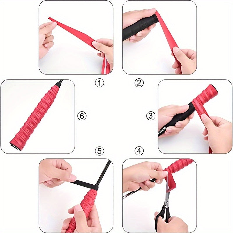 6pcs Racket Grip Tape - Quick Dry & Anti Slip for Tennis, Badminton, Squash