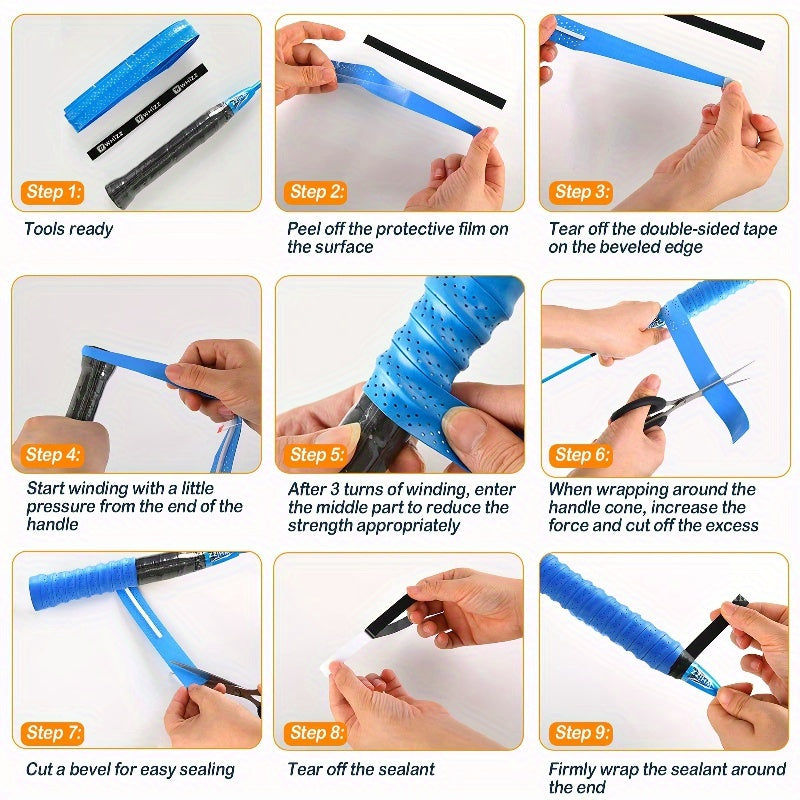 6pcs Anti Slip Grip Tape for Tennis and Badminton Rackets