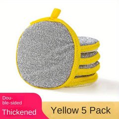 5pcs Double Sided Sponge Dishwashing Cloth Kitchen Cleaning Cloth