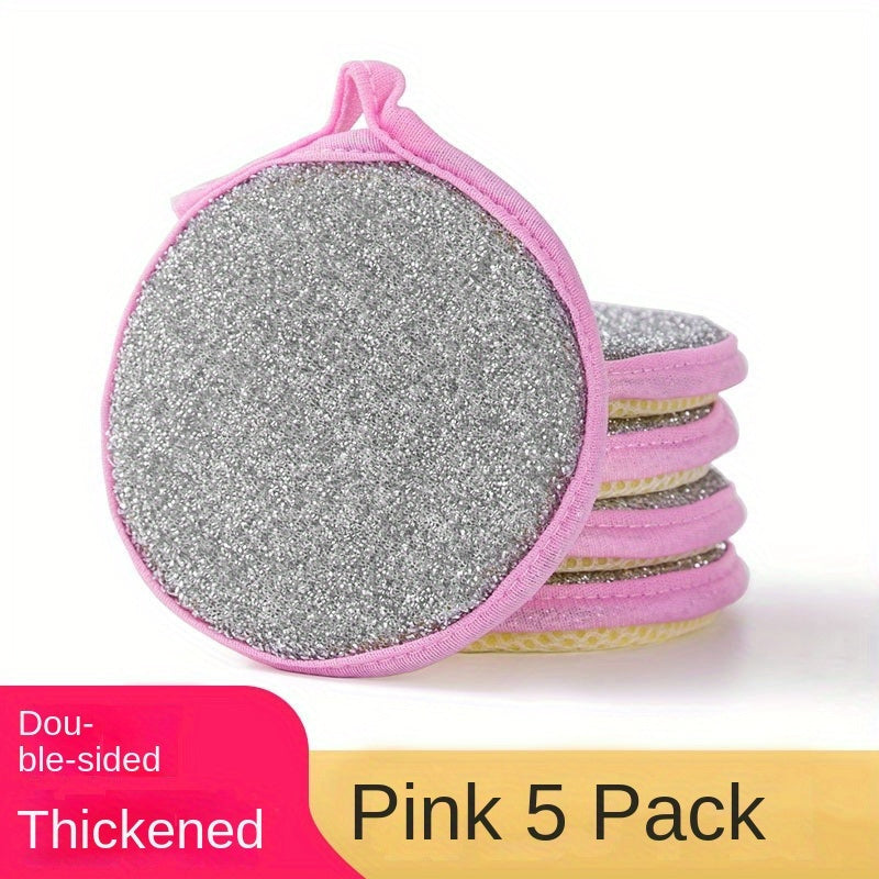 5pcs Double Sided Sponge Dishwashing Cloth Kitchen Cleaning Cloth