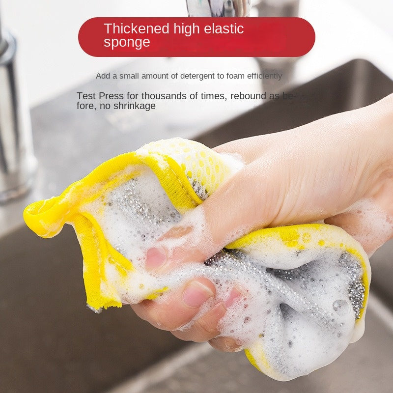5pcs Double Sided Sponge Dishwashing Cloth Kitchen Cleaning Cloth