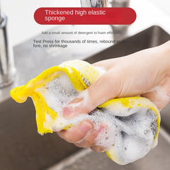 5pcs Double Sided Sponge Dishwashing Cloth Kitchen Cleaning Cloth