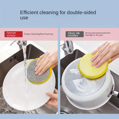 5pcs Double Sided Sponge Dishwashing Cloth Kitchen Cleaning Cloth