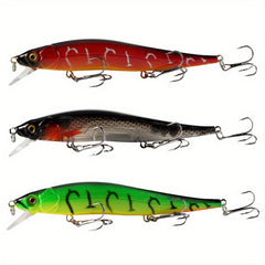 3pcs Bionic Plastic Lure Long Casting Minnow for Freshwater and Seawater