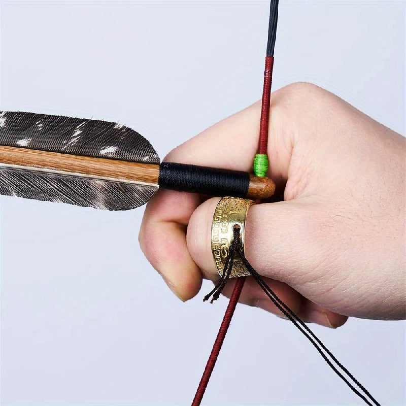 Archery Thumb Ring with Engraving Pattern, Copper Material