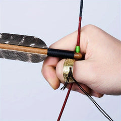 Archery Thumb Ring with Engraving Pattern, Copper Material