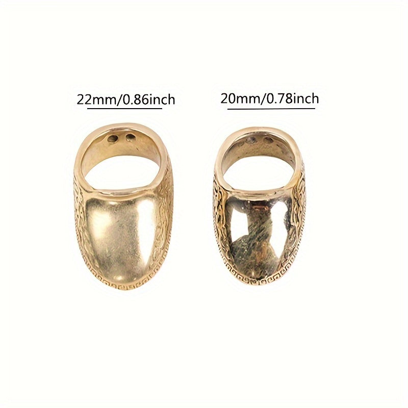 Archery Thumb Ring with Engraving Pattern, Copper Material