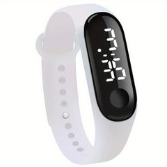 LED Digital Touch Screen Sports Watch Silicone Band Students
