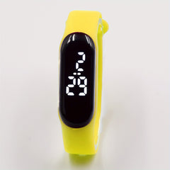 LED Digital Touch Screen Sports Watch Silicone Band Students